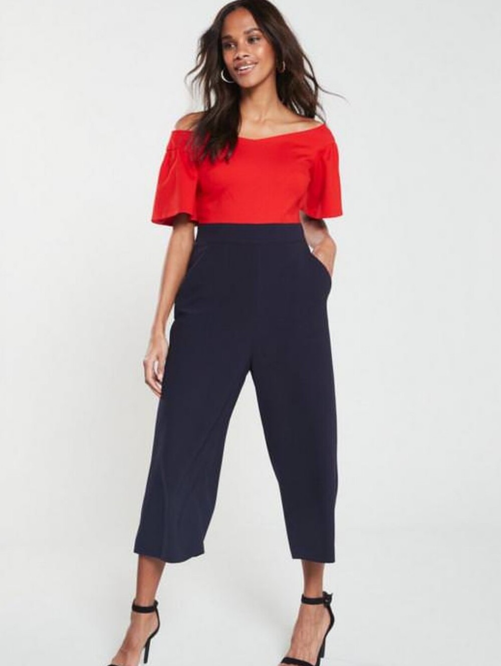  Ted Baker Juliaaa Sculpted Sleeve Cropped Jumpsuit Size 3 /US 8